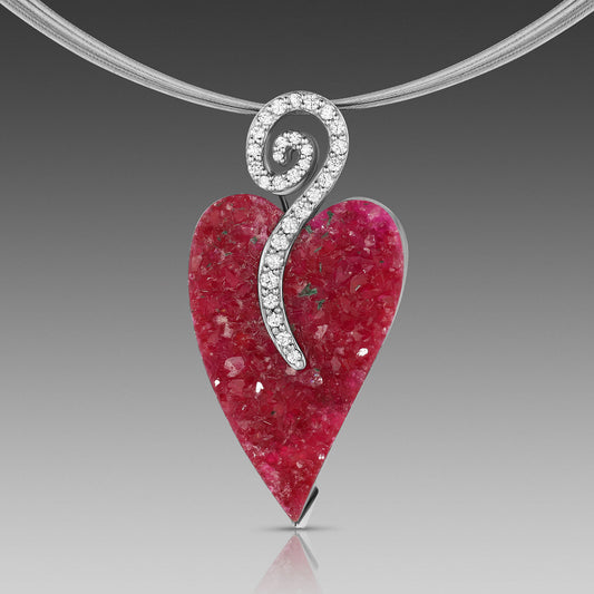 Pink Drusy with Diamonds