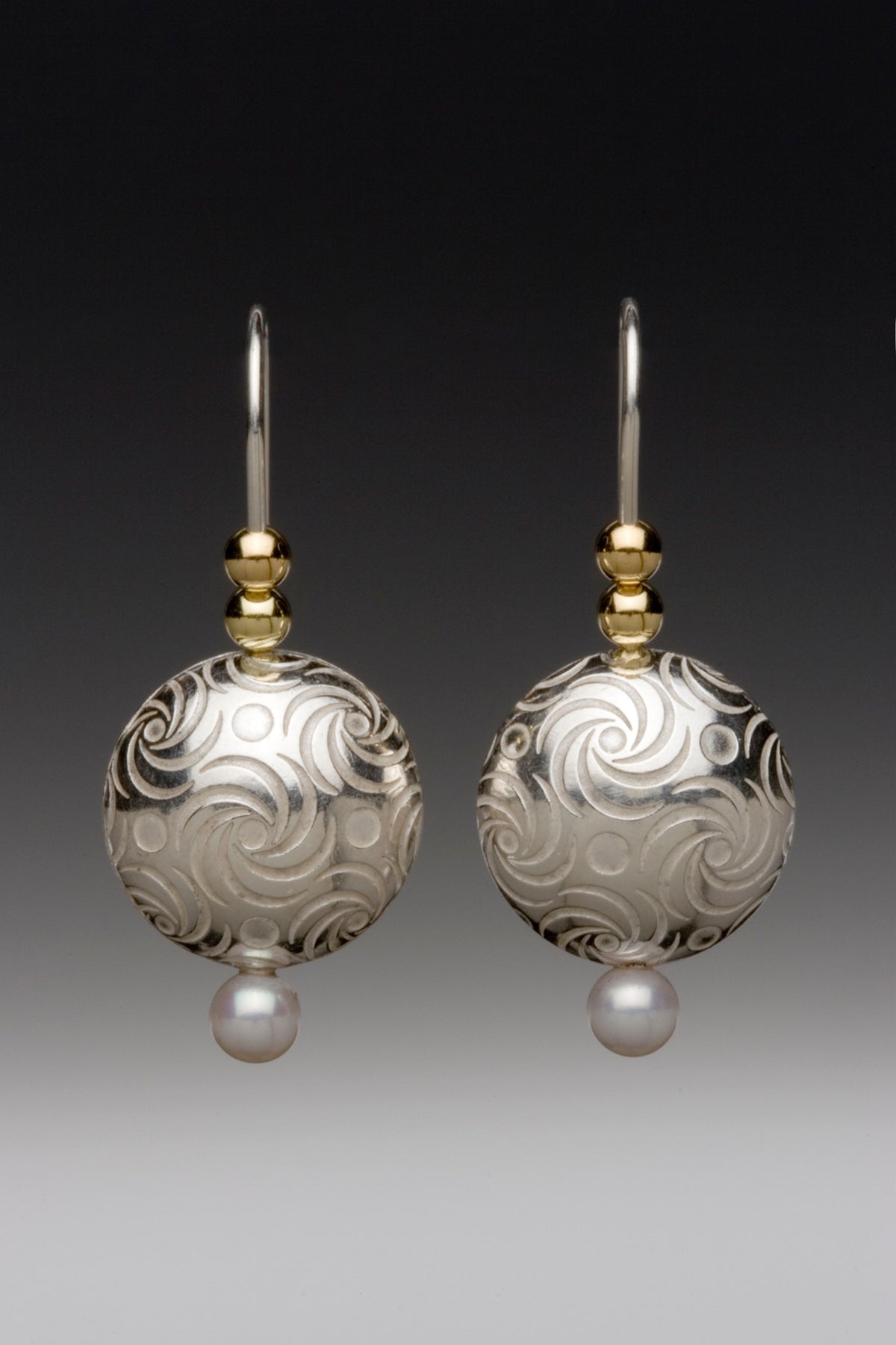 Round Etched Earrings