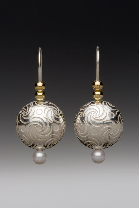 Round Etched Earrings