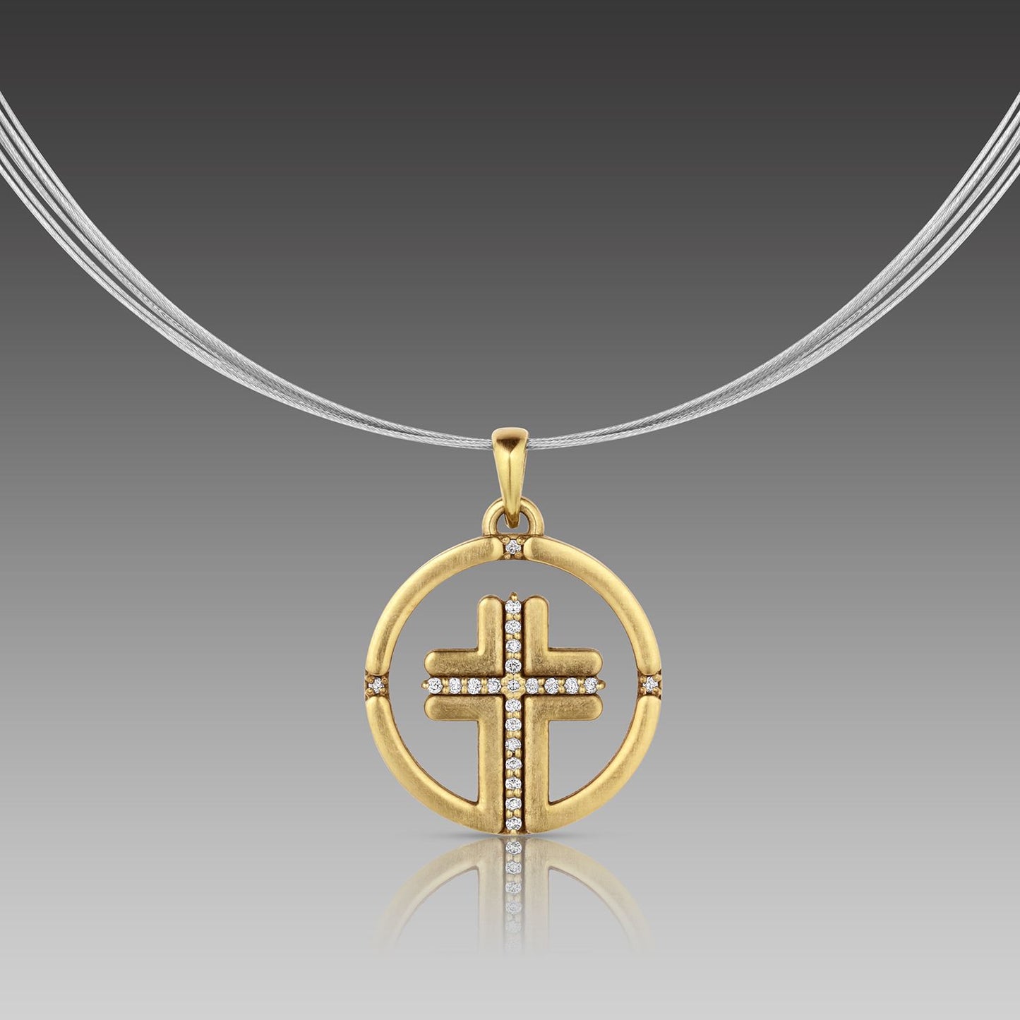 Gold Cross with Diamonds